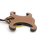 Celine Triomphe Key Sling Bag Charm Tan Brown Gold Hardware Holder — view 3