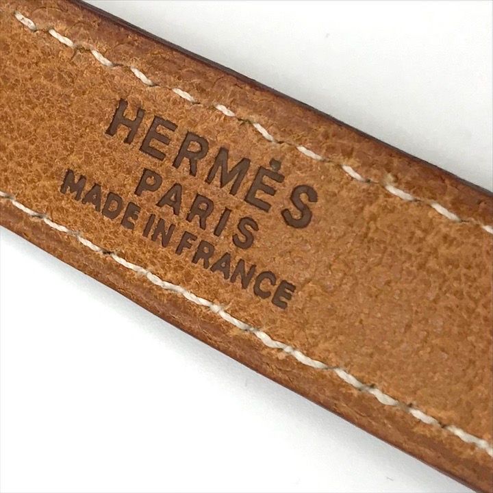 Hermes Leather Kelly Bag Shoulder Strap Brown — view 7
