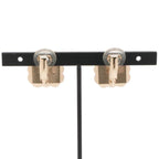Chanel Earrings Gold Black Gray Coco Mark — view 9