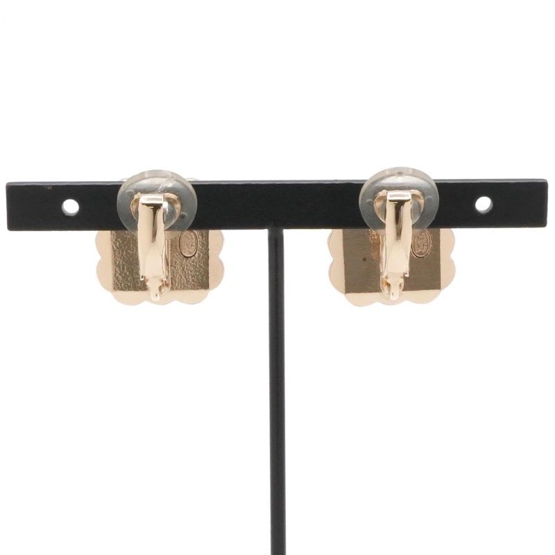 Chanel Earrings Gold Black Gray Coco Mark — view 9