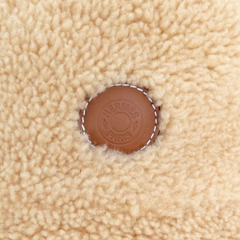 Hermes Forbe Mouton Bucket Hat Beige Size 58 Accessory — view 7