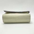 Yves Saint Laurent Shoulder Bag Ivory Flap Braided Leather — view 2