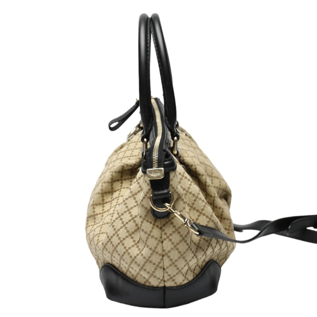 Gucci 2-way Shoulder Bag Diamante Black And Beige — view 3