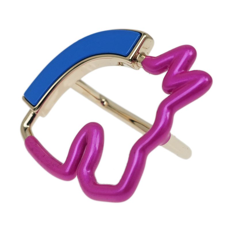 Hermes Scarf Ring Cheval Neon Pink Purple Blue Gold Hardware — view 5