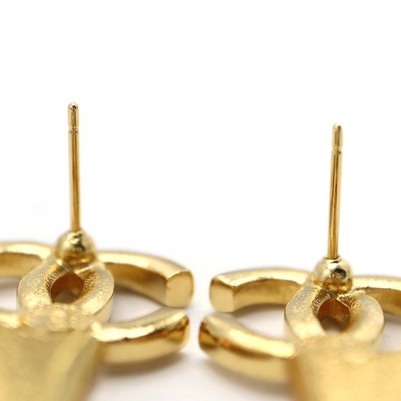 Chanel Roller Skate Earrings F24 COCO Mark Faux Pearl Rhinestone Gold Color — view 8