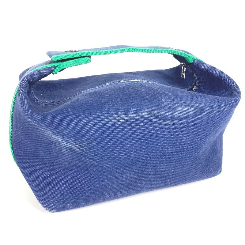 Hermes Handbag Brid A Black GM Cotton Blue — view 2