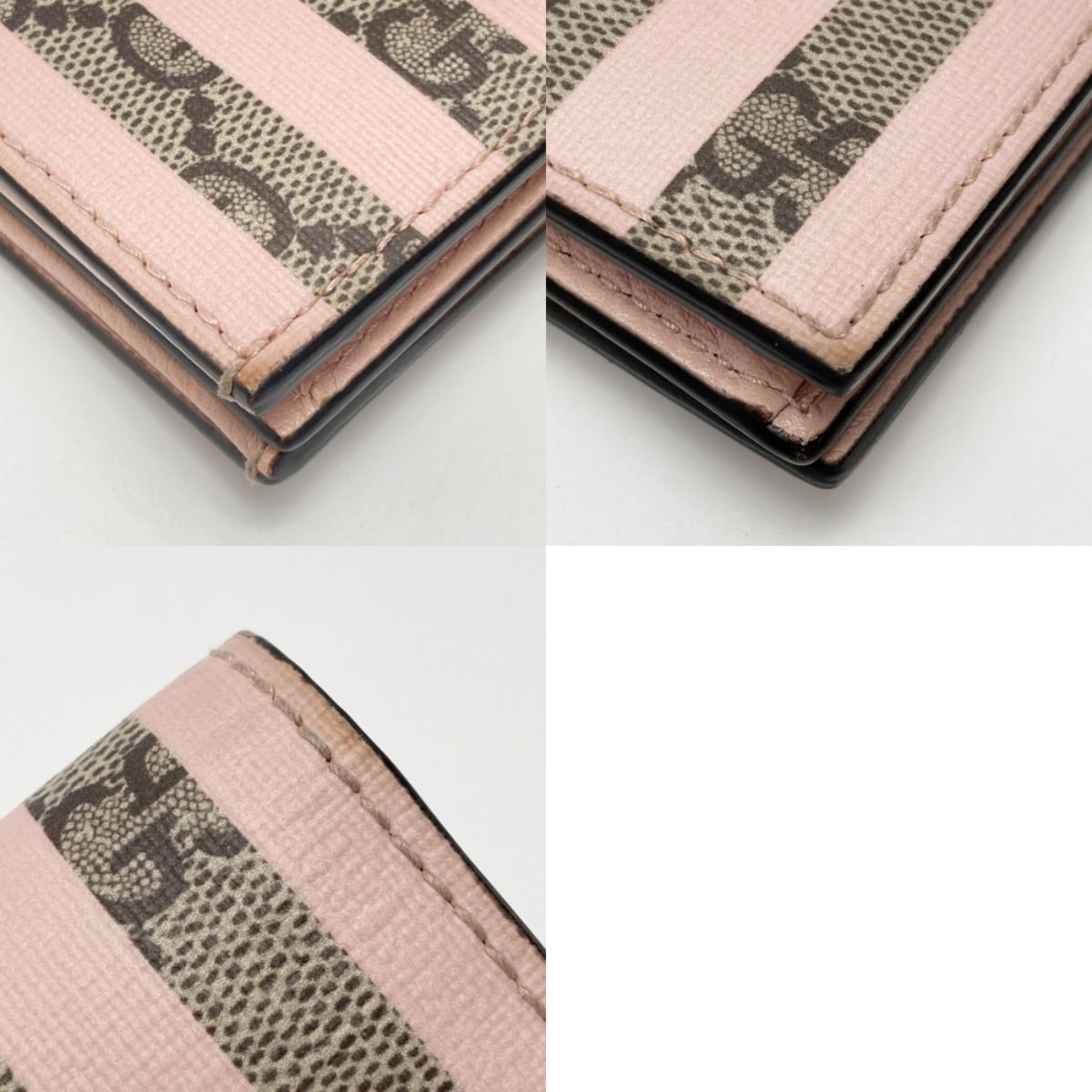 Gucci GG Supreme Bifold Card Case Wallet Pink Ice Cream — view 6