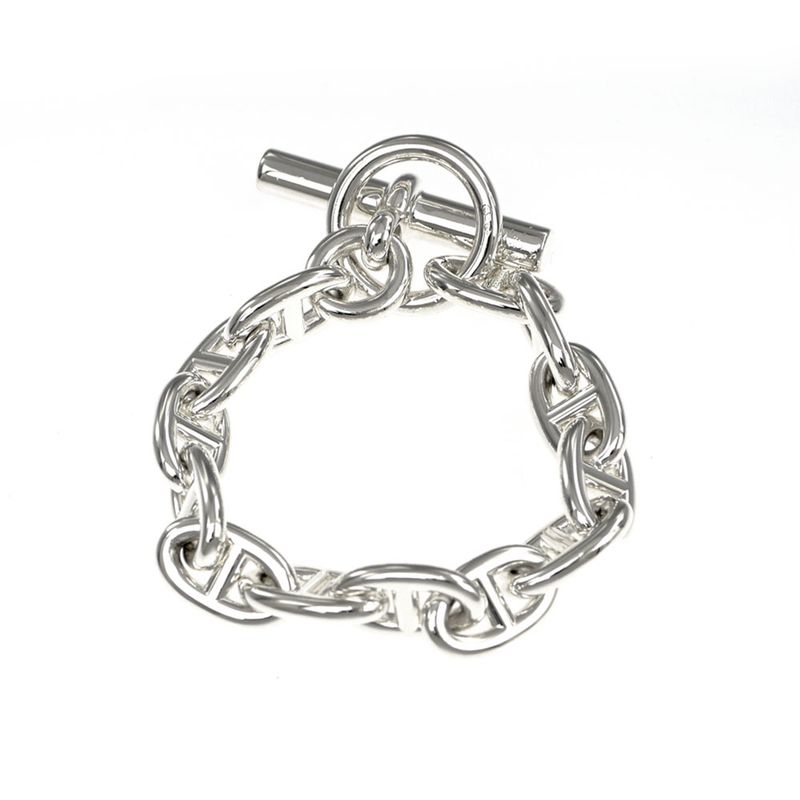 Hermes Chaine D'ancre MM 13 Frames AG 925 Silver Bracelet Bangle — view 3