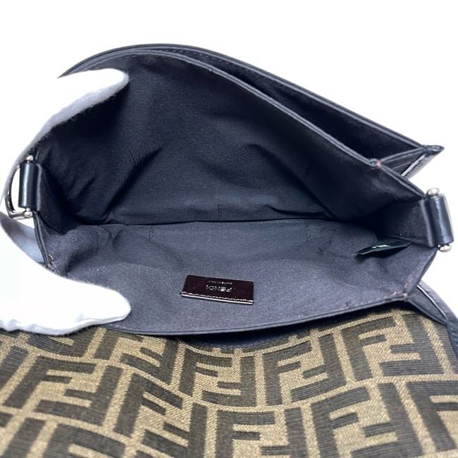 Fendi Shoulder Bag Black Khaki Zucca 7 Va601 — view 5