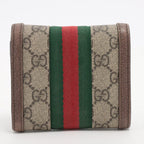 Gucci Ophidia GG Supreme Leather Compact Wallet Beige Ebene — view 8