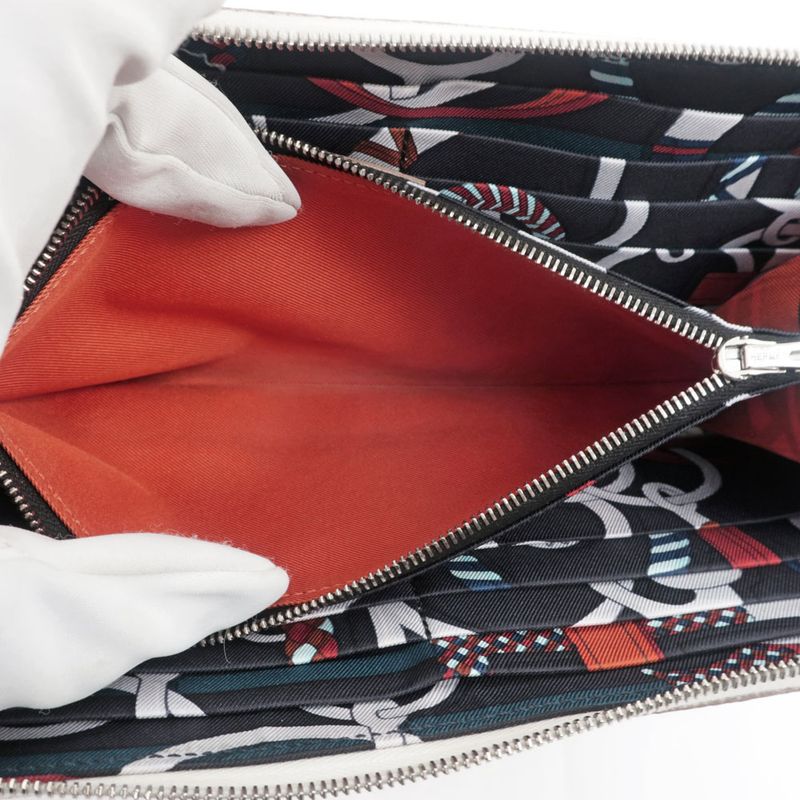 Hermes Azap Long Silk-in Epson Cles Silver Hardware Ivory-lea — view 7