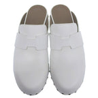 Hermes Karya Leather Sabo Sandals Mules 36 White — view 2