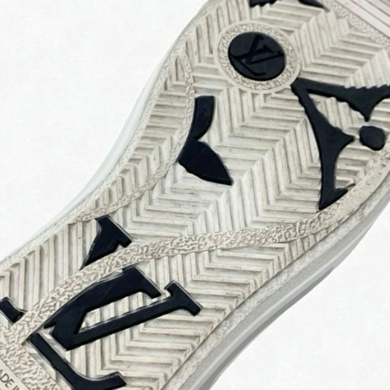 Louis Vuitton Charlie Line Monogram Sneakers Shoes Leather White Gray Black — view 8