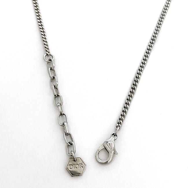 Christian Dior Long Necklace Silver Light Blue — view 9