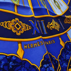 Hermes Carre 90 Carpe DIEM Enjoy Your Day Scarf 100% Silk Blue Sun — view 5