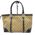 Gucci GG Pattern Handbag Canvas Tote Bag Beige — view 2