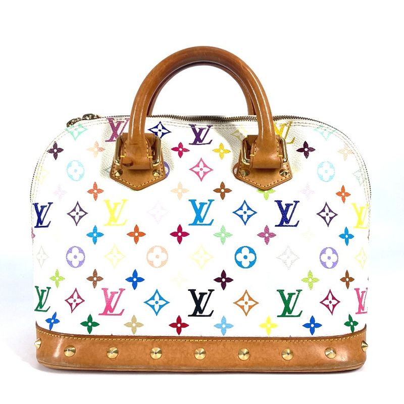 Louis Vuitton Handbag Alma Monogram Multicolor Canvas Bronze White — view 2