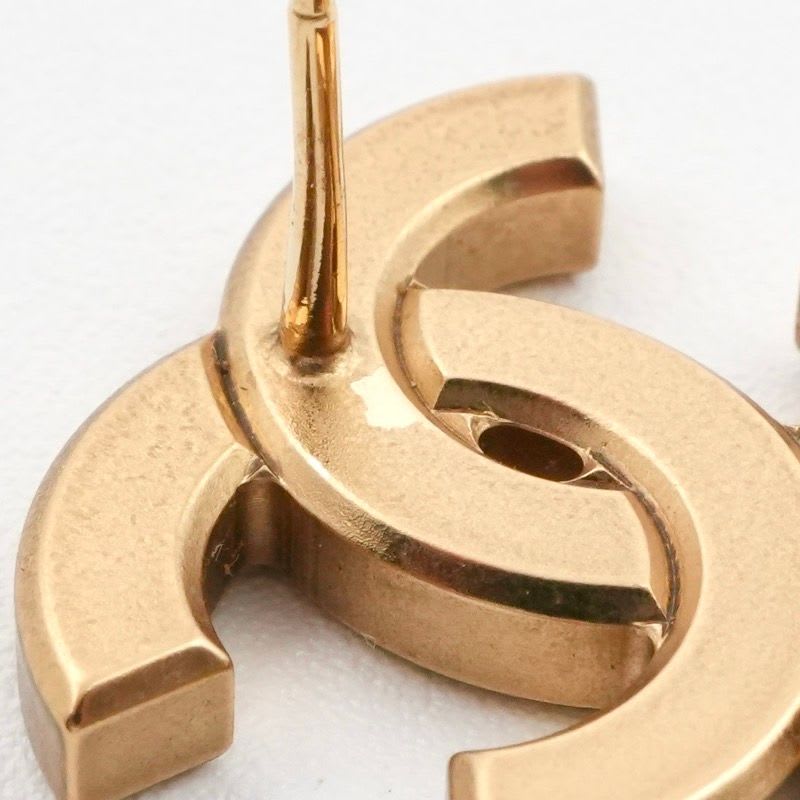 Chanel Earrings Gold Coco Mark Rhinestone — view 5