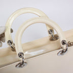 Christian Dior Enamel White Handbag Silver — view 7