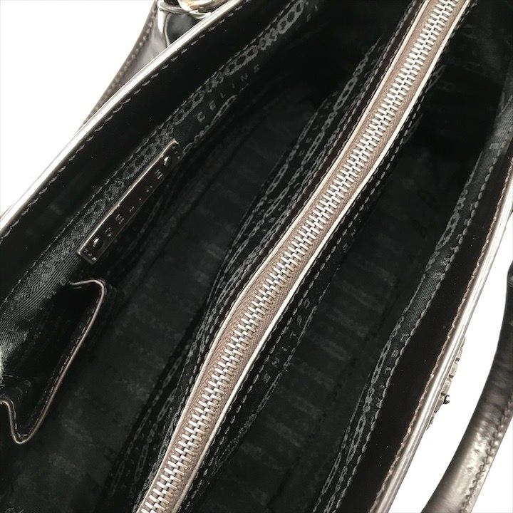 Celine Horse Carriage Signature Hand Tote Enamel Leather Brown — view 8