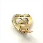 Celine Logo Heart Motif Pearl Earrings Gold — view 4