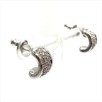 Dior Rhinestone Silver Earrings — view 4