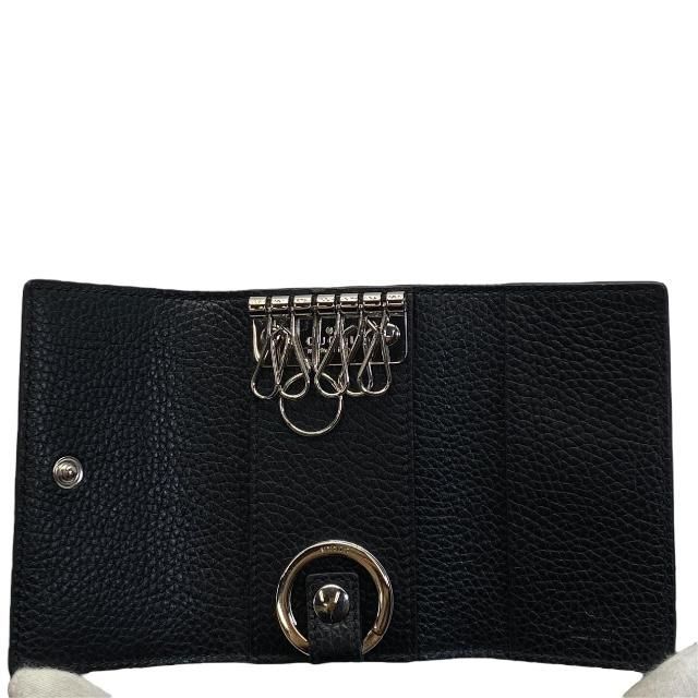 Gucci 6-Ring Key Case Hook Ring Small Leather Black — view 4