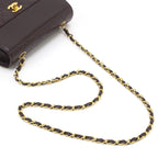 Chanel Quilted Shoulder Bag Leather Dark Brown — view 4