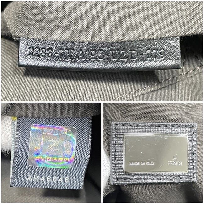 Fendi Tote Bag Black Zucchino 2288 7 Va196 uzd — view 3