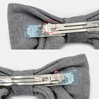 Hermes Barrette Karma Twill Noir Black Gray Silver Hardware Hair — view 7