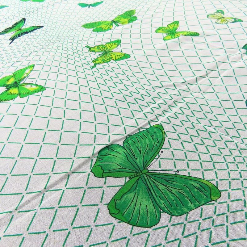 Hermes Shawl Pareo Cotton Purple White Green Butterfly Large Scarf — view 6