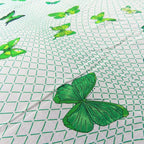 Hermes Shawl Pareo Cotton Purple White Green Butterfly Large Scarf — view 6
