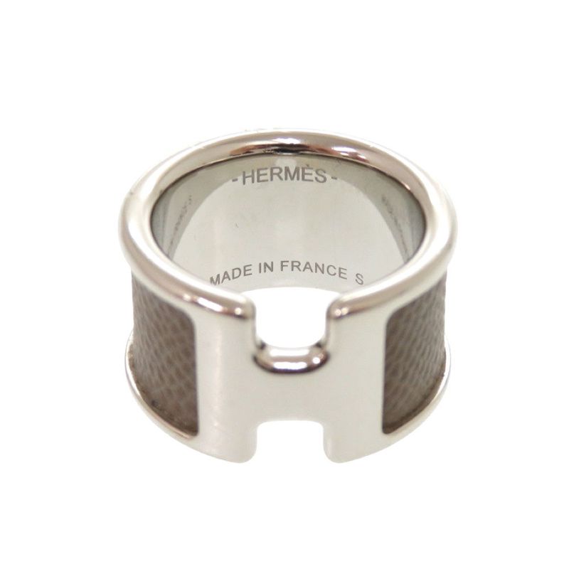 Hermes Olympe GM Vaux Epson Etoupe Silver Hardware Ring Size S Accessories 0373 — view 4