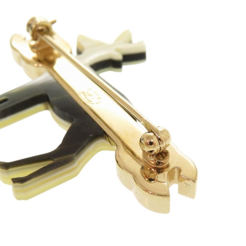 Chanel Reindeer Motif Coco Mark Metal Beige Pink Brooch 0476 — view 6