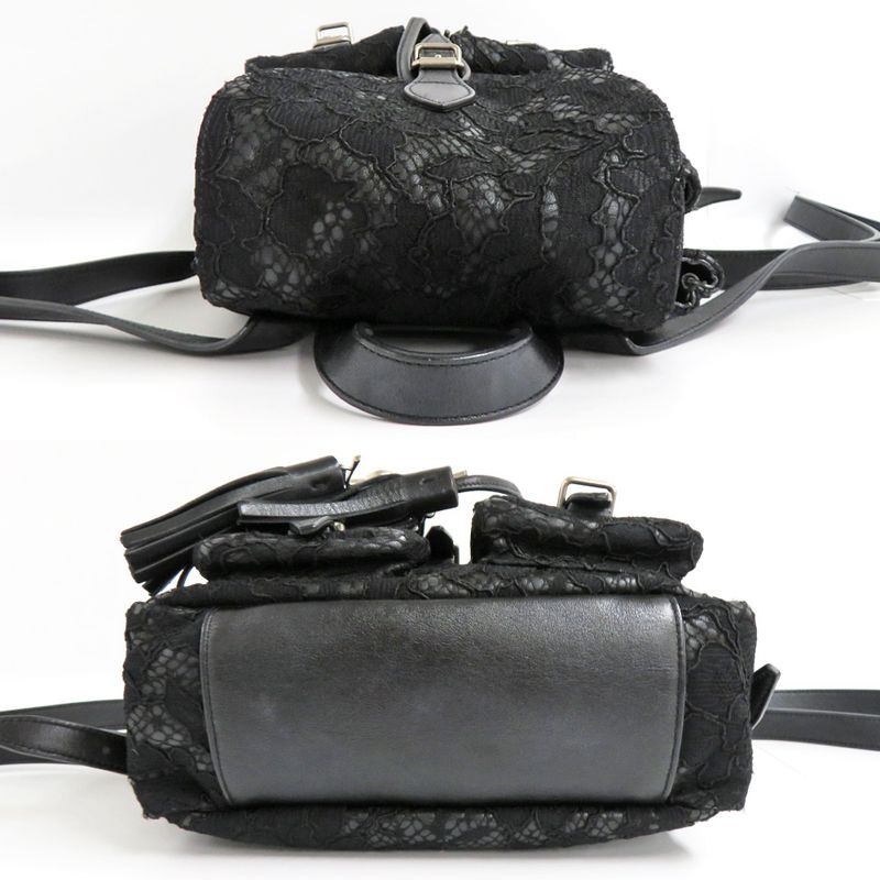 Saint Laurent Rucksack Festival Backpack Lace Black Fringe — view 4