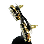 Chanel Iconic CC Black and Gold-Tone Earrings — view 4