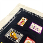 Chanel CC Logo Large Scarf Silk Worl Pattern Black Red White — view 6