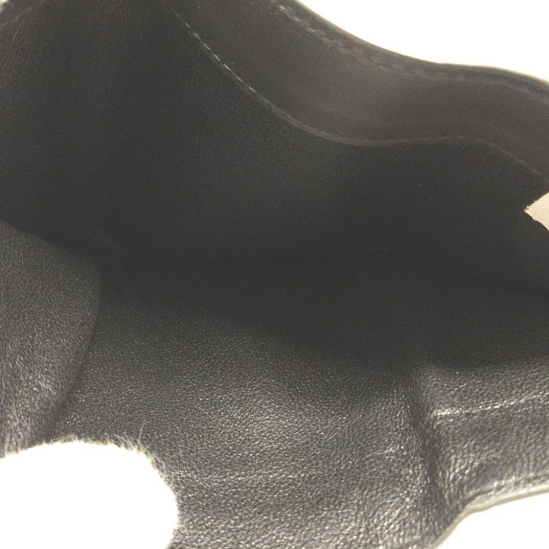 Bottega Veneta Intrecciato Compact Wallet Leather Black Gray Trifold — view 6