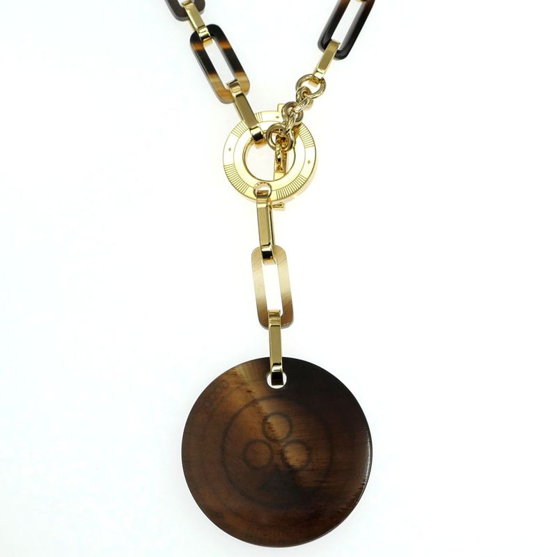 Hermes Necklace Faites Vos Jeux Buffalo Horn Long Pendant — view 3