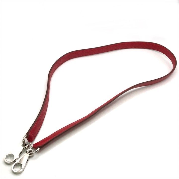 Hermes Kelly Bolide Leather Silver Shoulder Strap Red — view 6