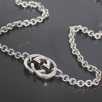 Gucci Interlocking Necklace Double G Silver 925 E1032 — view 3