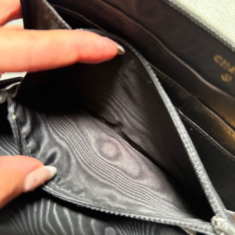 Chanel Round Zipper Long Wallet Coco Patent Leather Decacoco Black — view 9