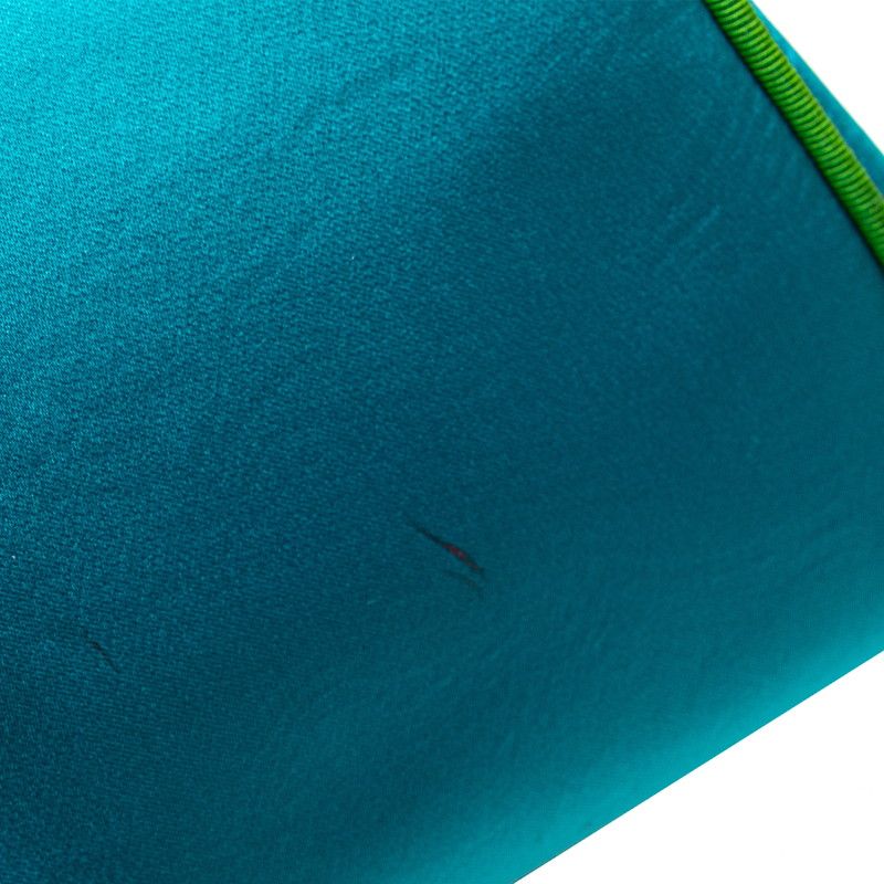 Dior Gusset Shoulder Bag 2-Way Blue Green Satin Canvas — view 4