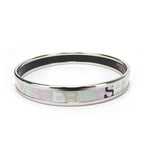 Hermes Bangle Emile PM Enamel Metal Multicolor Light Gray Silver Hardware — view 4