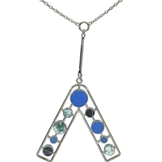 Christian Dior Necklace Jewelry Accessories Small Metal Silver Multicolor — view 3