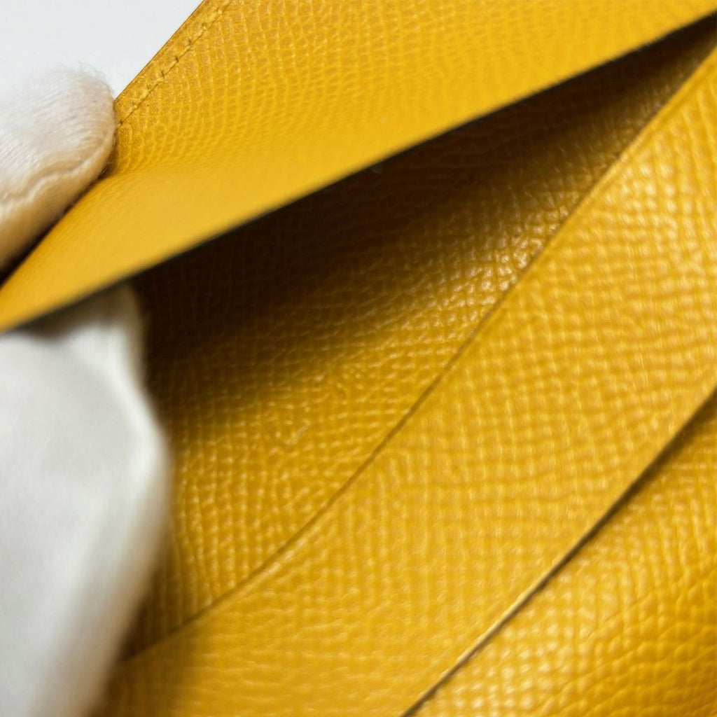 Hermes Notebook Cover Agenda Vision Calf Green Yellow with Initial — view 8