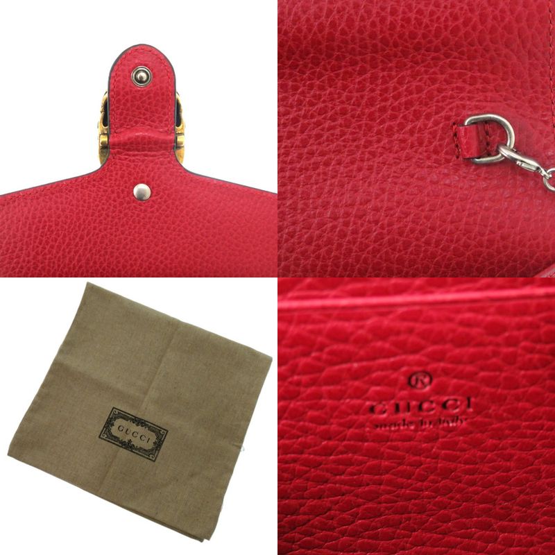 Gucci Dionysus Long Wallet Leather Red 0671 Chain — view 9
