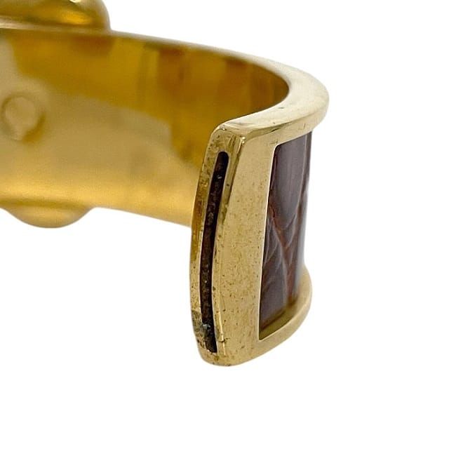Hermes Bangle Gold Brown GP Croc — view 8