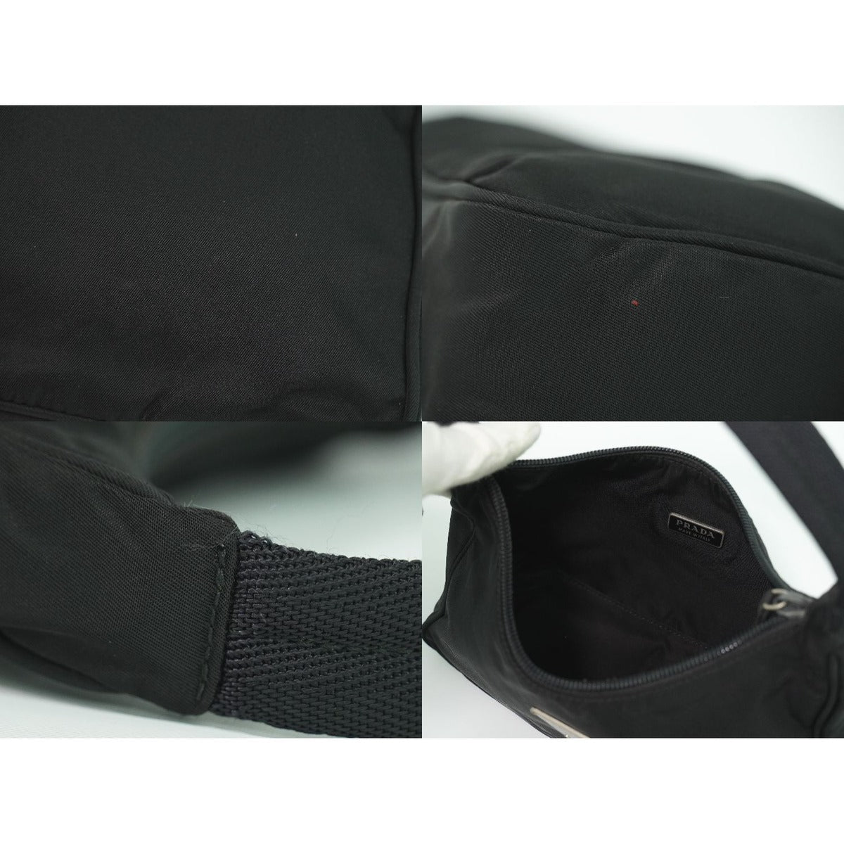 Prada Nylon Handbag Pouch Black — view 7