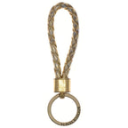 Bottega Veneta Intresio Leather Key Holder Gold